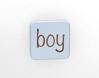 Furniture knob square "boy" - furniture knobs for children's rooms