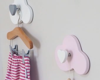 Children's wardrobe cloud pink, wall hook cloud - wardrobe children / wardrobe baby / gift baby party birth / children's room decoration