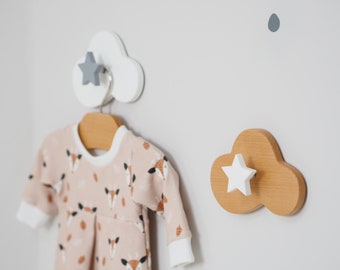 Children's wardrobe cloud made of wood, wall hook cloud - wardrobe children / wardrobe baby / gift baby party birth / children's room decoration