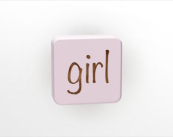 Furniture knob square "girl" - furniture knobs for children's rooms