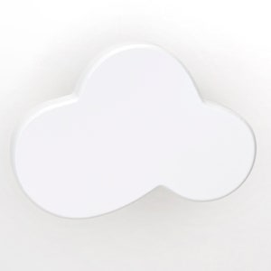 Möbelknopf Wolke weiß - hochwertiger Möbelgriff aus Holz für Kinderzimmer und Babyzimmer
