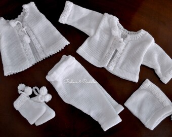 6 piece Newborn girl coming home outfit, baby girl clothes,knitted  baby outfit, baby shower gift, NICU baby clothes