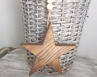 Wooden hanging star, rustic home decor, star Accessories, Neutral Interiors, Letterbox gifts,
