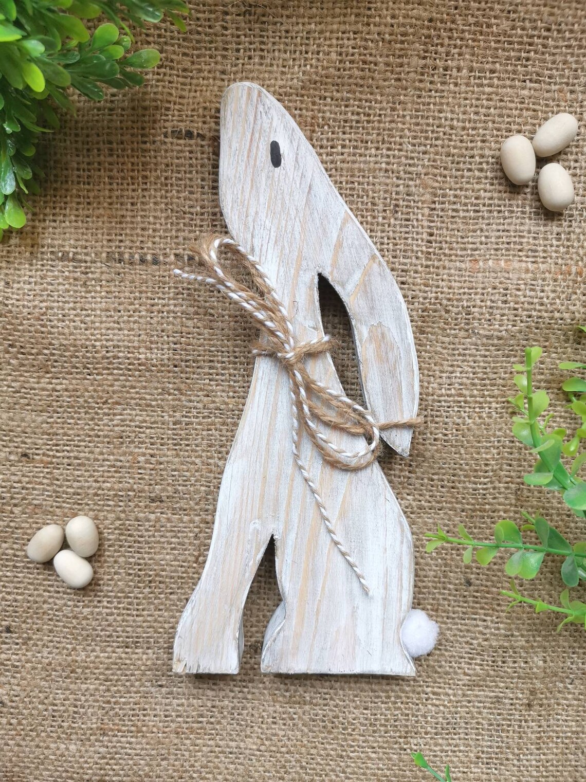 Wooden Hare, Moon Gazing Hare, Wooden Star Gazer, Rabbit Decoration ...