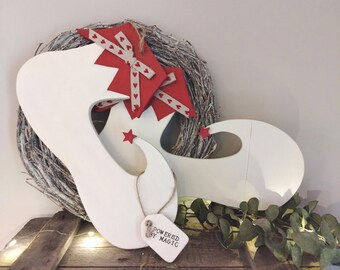 Christmas ornaments, rustic Christmas, Elf shoes, Hanging decorations,