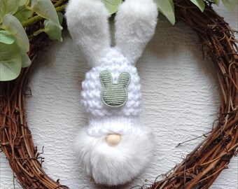 Easter decorations, hanging bunny, rabbit gnome decoration, knitted bunny, Spring decorations
