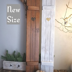 Wooden Shutters, rustic home decor, star decor, heart decor, handmade wooden panels,