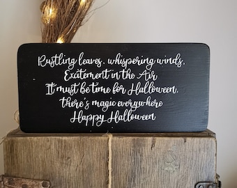 Halloween wooden Sign, witch decor, black spooky decor