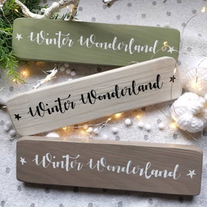 Rustic wooden Christmas sign, Festive decor Farmhouse Country kitchen, Winter Wonderland