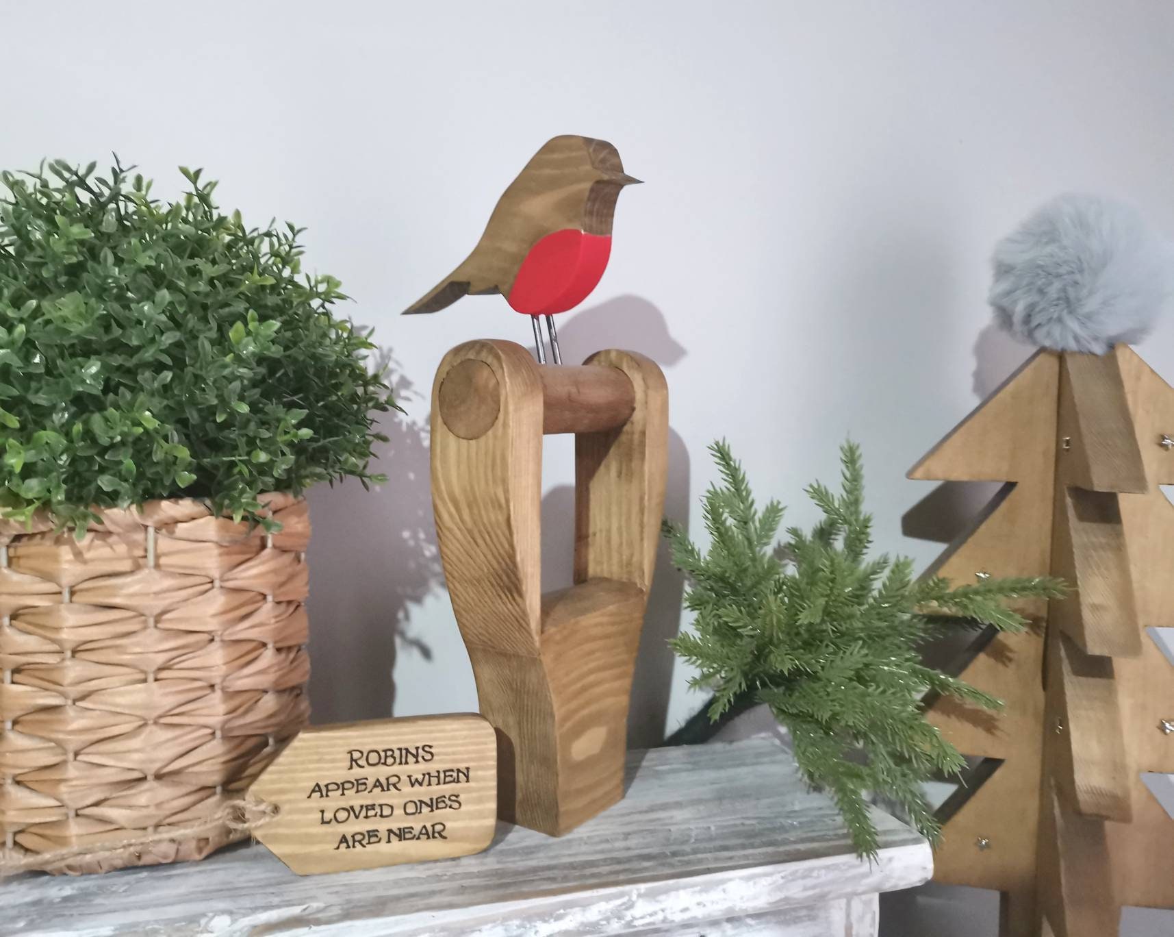 Robin Gift Set Wooden Robin, Gifts for Loved Ones, Memory Gifts, Garden Lover Gift ...