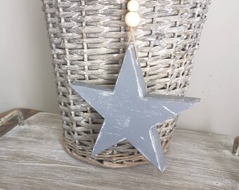 Wooden hanging star, rustic home decor, star Accessories, grey Interiors, Letterbox gifts,