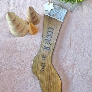 Wooden Christmas Personalised Stocking Boot , Home Decor, gift