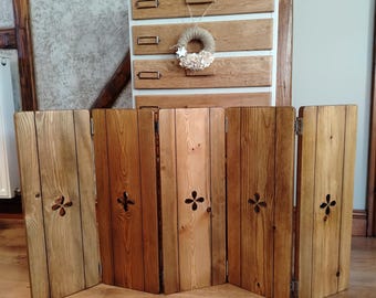 Joined Bifold Wooden Shutters, shutter panels, rustic home decor, star decor, heart decor, handmade wooden panels, freestanding shutters,