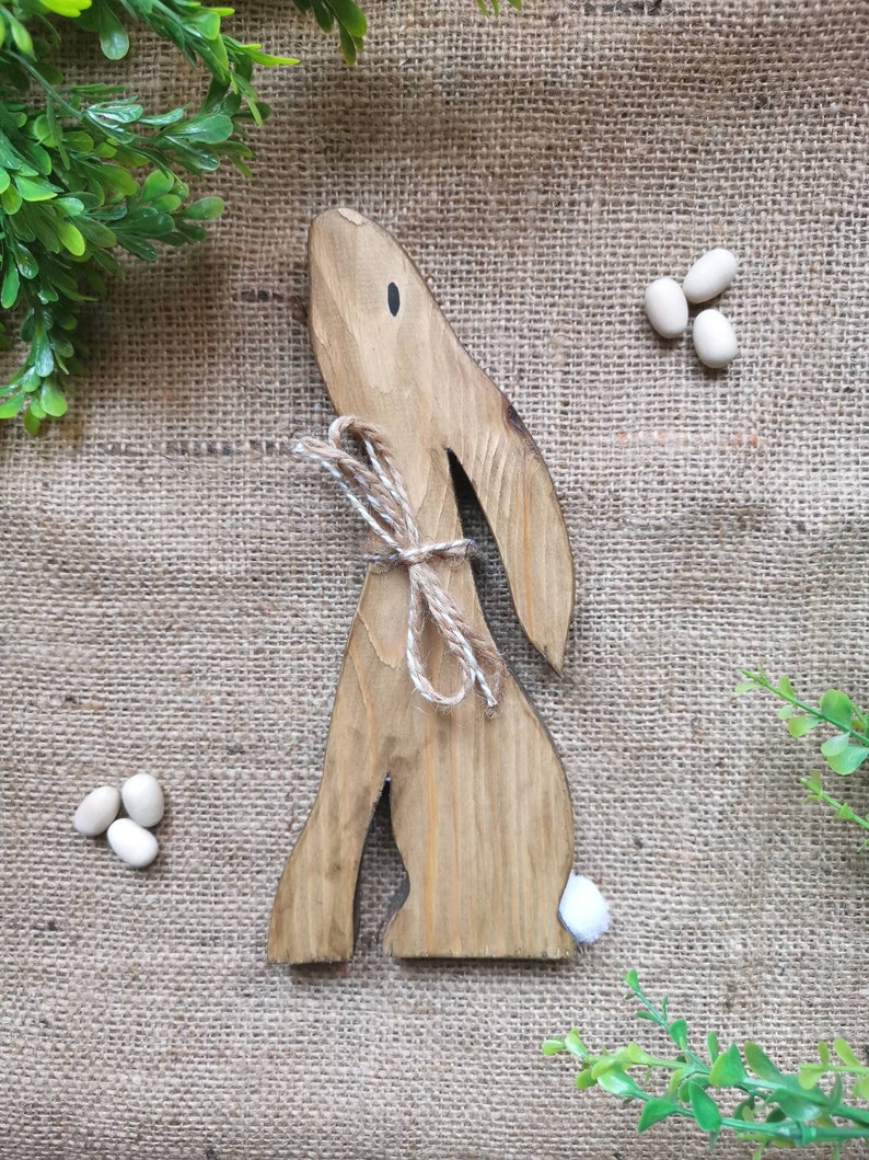 Wooden Hare, Moon Gazing Hare, Wooden Star Gazer, Rabbit Decoration ...