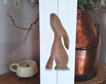 Spring decor, wooden shutter, hare Shutter, Easter gifts for her
