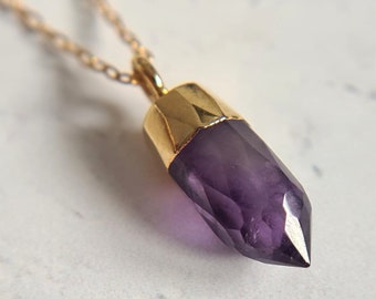 Pointed crystal pendants | Crystal point pendant | Gold gemstone pendants | Electroplated jewellery | Recycled gold | Boho jewellery