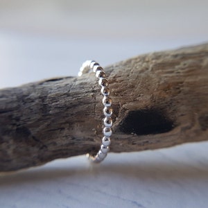 Silver bobble ring, Mother's Day gift for friend, Friendship Jewellery, Cute thumb ring, Elegant ladies ring, Pandora style silver ring image 3