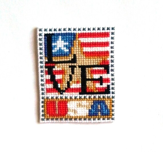 I Love America Heart Flag Fridge Magnet