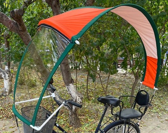 Bicycle umbrella in bright colors to finally be seen and respected in road traffic whatever the weather