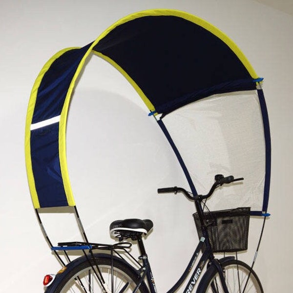 Parapluie bicolore aérodynamique profilé pour tout type de cycle, contre la pluie, le soleil et le vent