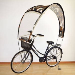 Military bike with rain protection and camouflage for hiking in the countryside while being seen by motorists image 3