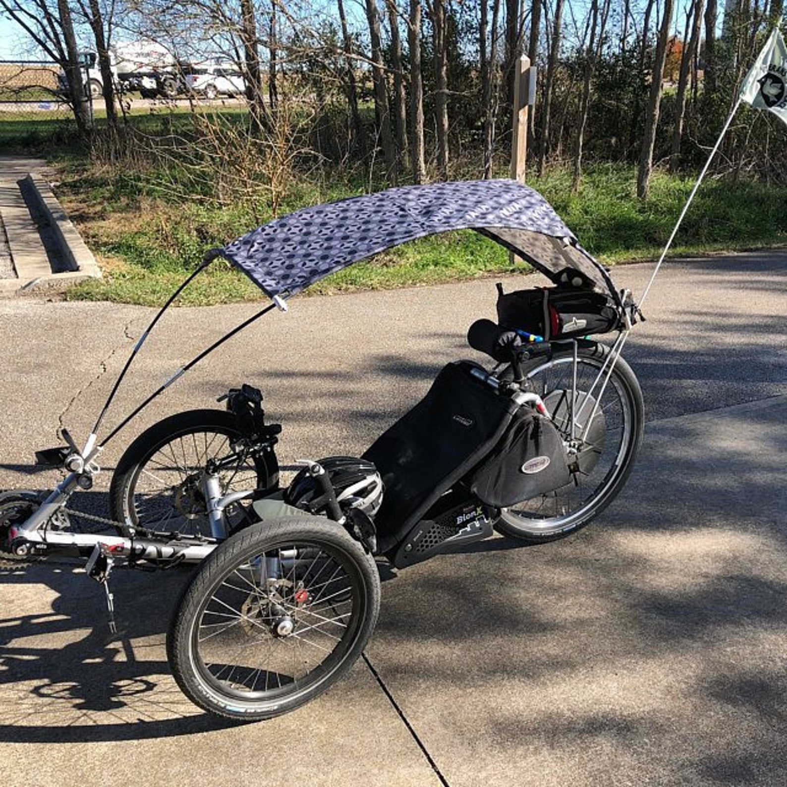 Rain, Sun and Wind Protection Canopy for 3wheel Recumbent Bike Such as