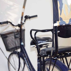 Military bike with rain protection and camouflage for hiking in the countryside while being seen by motorists image 9