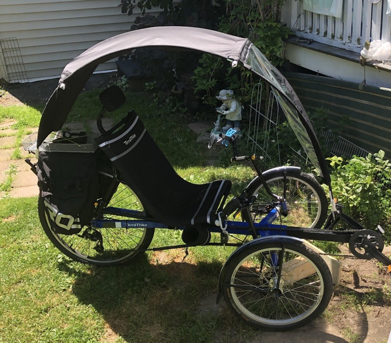 Twotone waterproof canopy for recumbent bike Etsy