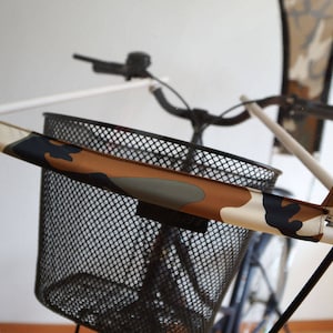 Military bike with rain protection and camouflage for hiking in the countryside while being seen by motorists image 4