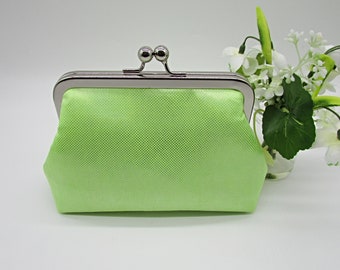 Kleine neon groene clutch portemonnee, clutch portemonnee, handgemaakte clutch portemonnee, dames cadeau, helder groene clutch portemonnee, cadeau voor haar, avond portemonnee