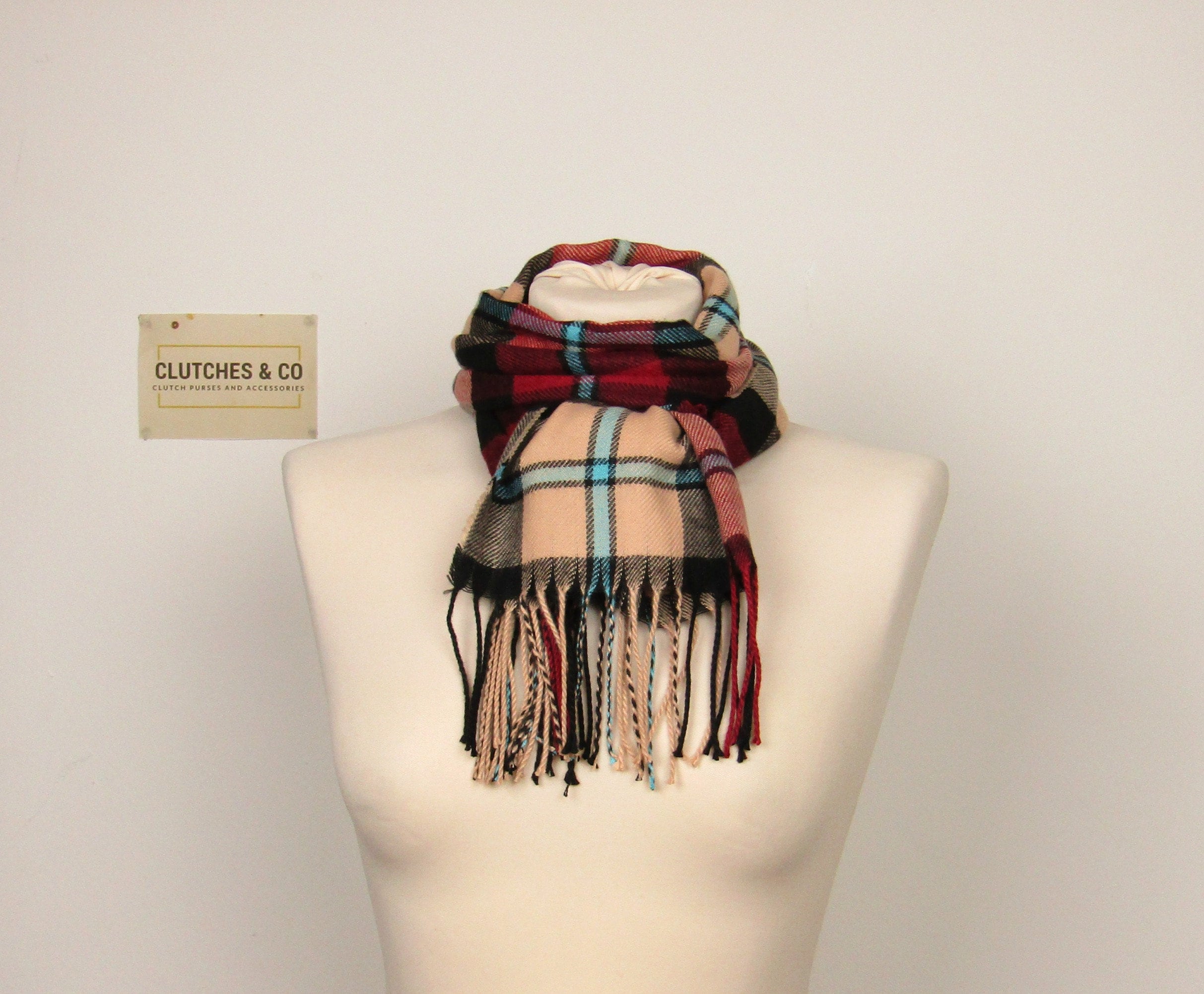Ladies Winter Warm Scarf, Ladies Plaid Scarf, Ladies Neck Scarves, Gift