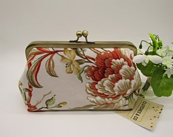 Floral Clutch Purse, Clutch Purse, Clutch Bag, Wedding Clutch Bag, Clutch Bag with Chain Handle, Handmade Clutch Bag, Ladies Gifts