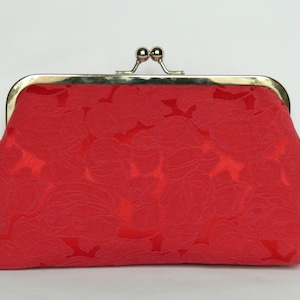 Red Floral Design Clutch Purse, Clutch Purse, Red Clutch Bag, Wedding Clutch Bag, Gifts for Her, Bridesmaids Gifts, Handmade Bag, Clutch Bag