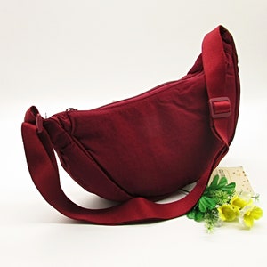 Sac bandoulière bordeaux, sac à bandoulière pour femme, sac hobos décontracté, cadeaux pour femme, sac en nylon pour femme, petit sac à bandoulière