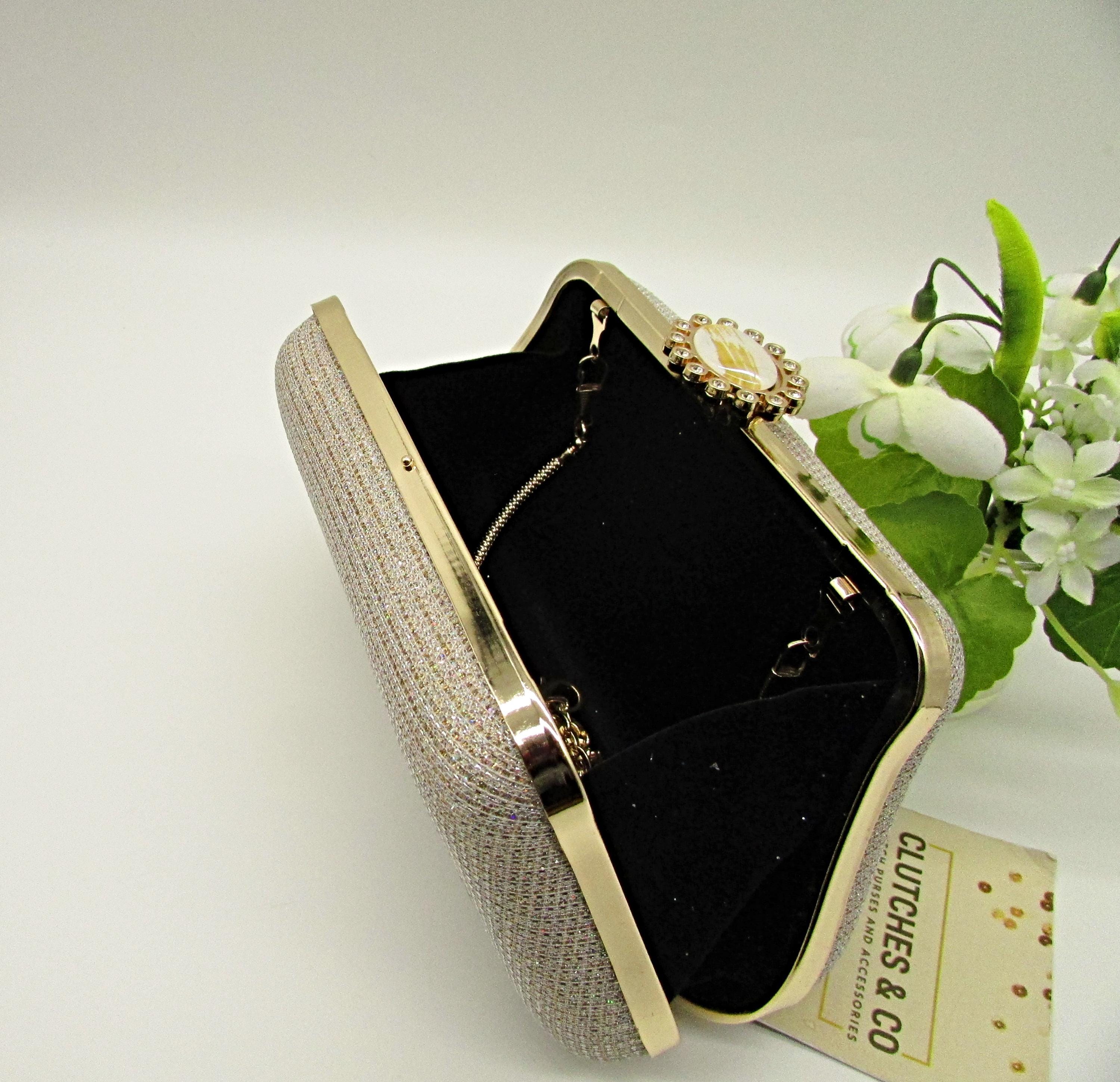 Borsa Da Sera Con Strass E Catena – Pochette Glitterata Elegante Per Matrimoni E Feste, Marchio CORIOS