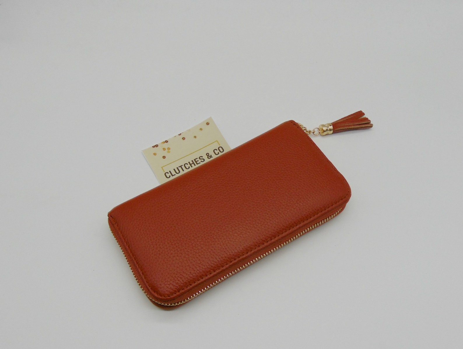 Tan Leather Ladies Wallet, Cow Leather Wallet, Tan Ladies Tassel Wallet