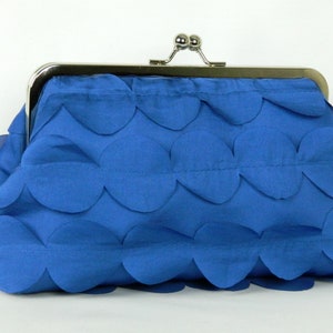 Royal Blue Frill Design Clutch Purse, Clutch Purse, Cobalt Blue Clutch Bag, Wedding Clutch Bag, Evening Clutch Purse, Ladies Gifts