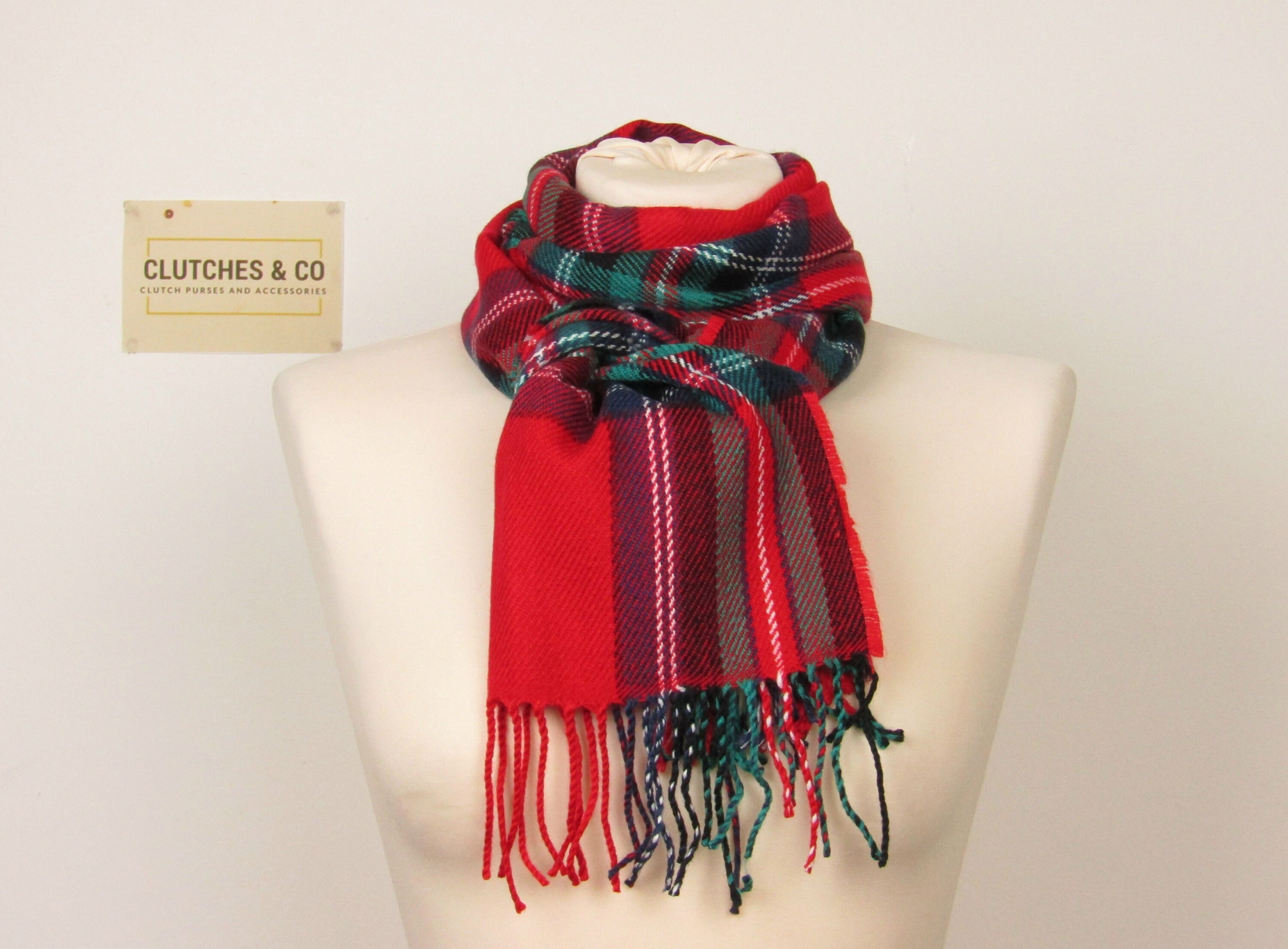Ladies Winter Warm Scarf Ladies Plaid 