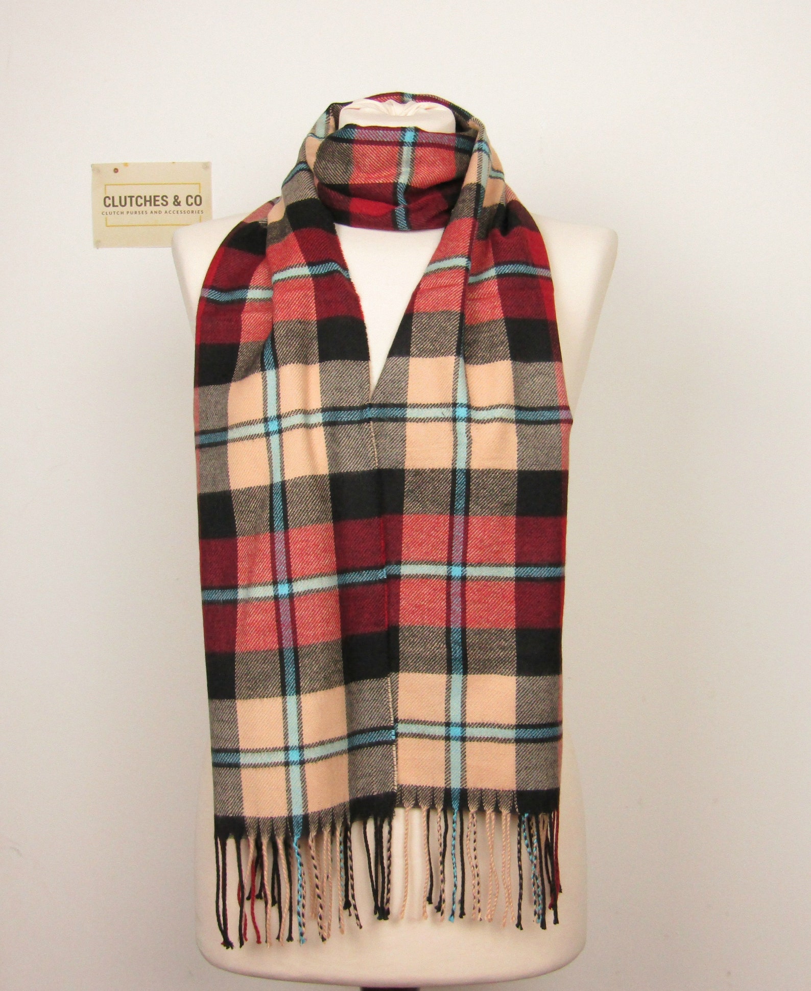 Ladies Winter Warm Scarf, Ladies Plaid Scarf, Ladies Neck Scarves, Gift