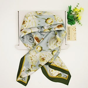 Ladies Neck Scarves, Hair Scarf, 70 x 70 cm Scarf, Scarves, Floral Neck Scarf, Women's Scarf, Ladies Gifts, Handbag Scarves