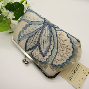 Clutch Purse, Embroidered Linen, Floral Design Clutch Purse, Wedding Bag, Evening Clutch Bag, Clutch Bag, Handmade Clutch Bag, Ladies Gift.