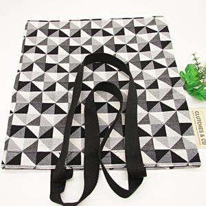 Tote Bag, Monochrome Tote Bag, Geometric Design Tote Bag, Fabric Tote Bag, Gift for Friend, Book Bag, Laptop Bag, Gifts For Friends
