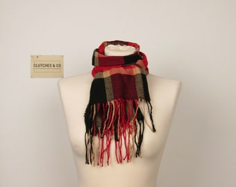 Wollgemisch karierter Schal: Warmer Winter-Halstuch