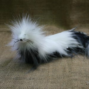 Poseable Art Doll, Fantasy Art Doll Creature, OOAK, &quot;Scroll&quot;,  White and Grey