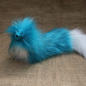 Poseable Art Doll, Fantasy Art Doll Creature, OOAK, &quot;Scroll&quot;,  Blue and White