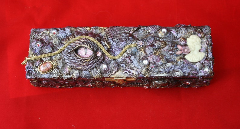 Jewellery Keepsake or Memory Box Dragon/'s Eye Trinket Box Fantasy Art with Cameo and Hidden Skull