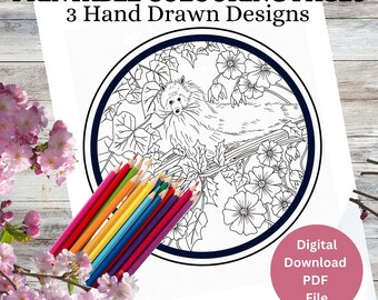 Hand Drawn Colouring Pages for Relaxation, Mindfulness and Fun – ‘Scrolls in Nature’