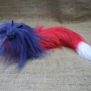 Poseable Art Doll, Fantasy Art Doll Creature, OOAK, &quot;Lion Scroll&quot;,  Purple and Red