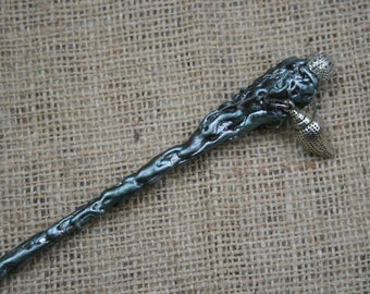 Magic  Wizard Wand, Fantasy  Wand, Blue and Silver