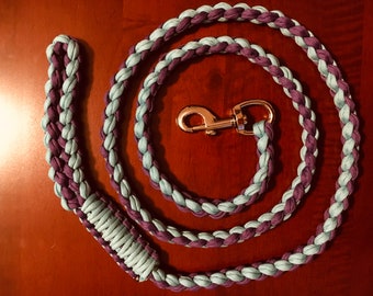 4-Strang runde Paracord Hundeleine, erhältlich in 3, 4, 5 und 6 Fußlängen, wählen Sie Ihr benutzerdefiniertes Farbmuster